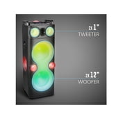 Restored QFX PBX-1260 Dual 12 Party Speaker With Rechargeable Battery and LED Lights