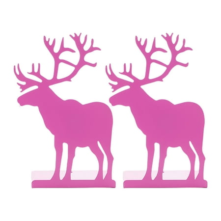 ✪ Decorative Elk Bookends for Heavy Books Paperbacks Hardcovers Heavy Duty Anti-Slip Metal Book Stoppers Holders for Book