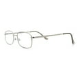 thumbnail image 6 of Mens Classic Narrow Rectangle Clear Lens Fashion Eyeglasses Silver, 6 of 8