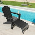 thumbnail image 1 of Costway Outdoor Patio HDPE Deck Adirondack Chair Beach Seat Retractable Ottoman Black, 1 of 9