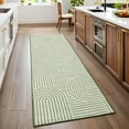 thumbnail image 4 of Garvee 2'x6' Modern Abstract Runner Rug Rainbow Stripe Carpet, Washable Rugs Simple Style Home Decor Carpet with Non-Slip Backing Low Pile Floor Mat for Hallway Entryway Bedroom, Green, 4 of 7
