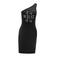 thumbnail image 3 of Vestido de Mujer con Hombros Descubiertos, Vestido Casual Transpirable para Caminar, Uso Diario Y Fiestas. M, 3 of 7