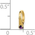 thumbnail image 5 of Solid 14K Yellow Gold 3D Ring with Dark Purple CZ Charm, 5 of 7