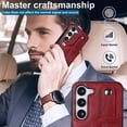 thumbnail image 7 of Design for Samsung Galaxy S23 5G Phone Case with Screen Protector Adjustable Wrist Strap Kickstand Credit Card Slot Slim Shockproof Hybrid Rugged Protective Cover for Women Men Girls 6.1 inch Red, 7 of 7