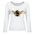 thumbnail image 4 of Camiseta de manga larga suelta con cuello en V y estampado informal a la moda para mujer Fridja  hj4010, 4 of 5