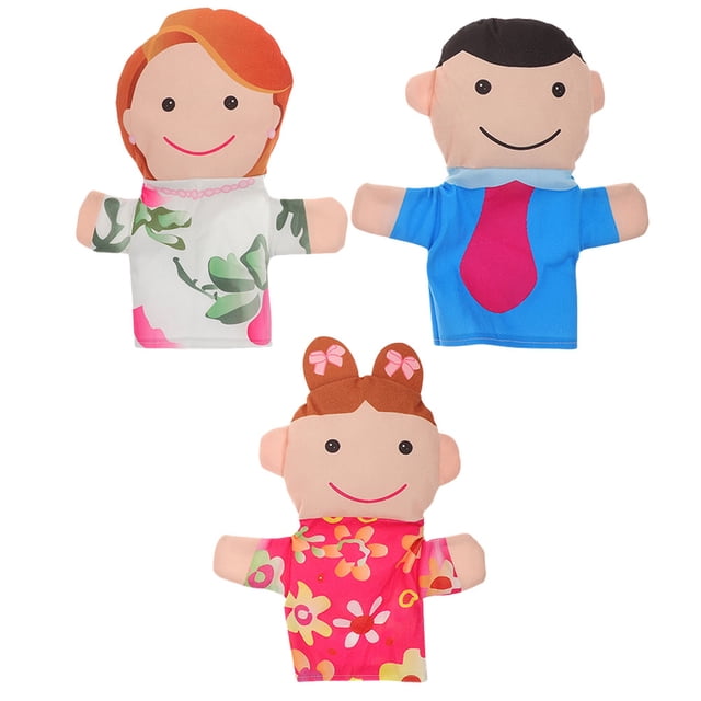 CIMAXIC hand puppets 3pcs Hand Puppet Mother And Father Cartoon Hand Puppet Kids Educational Toy,10.63"X9.45"X1.18"