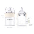 thumbnail image 3 of Yooforea Silicone Coated Glass Baby Bottle, 0M+ Slow Flow Nipple I Anti-Colic, Wide Neck, Stable Base I Medical-Grade Silicone Coating Shatter Protection, BPA BPS PVC Free (90 ML/3OZ-Cream), 3 of 4