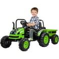 thumbnail image 2 of Historyli 12V Electric Ride on Tractor with RC Dump Trailer, 35w Dual Motors, Parent Remote Control, Safety Belt & LED Lights,Ride on Toys for Ages 37+ Months,Green, 2 of 8