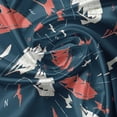 thumbnail image 5 of Ambesonne Marine Window Valance, Grunge Sailboats and Birds, 54" X 18", Night Blue Coral White, 5 of 5