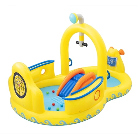 Bluescape Submarine Kids Inflatable Water Play Center and Kiddie Pool 10'3" x 6'8" x 72"