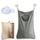 thumbnail image 5 of Bolsa Para Cesto De Ropa Sucia Para Colgar En La Puerta, De Tela Oxford, Que Ahorra Espacio 2 Ganchos De Acero Inoxidable 2 Ventosas Fuertes Para Dormitorio, Guardería O Armario (Gris), 5 of 5