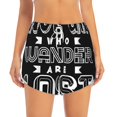 thumbnail image 2 of Yiaed Not All Who Wander Are Lost 2 Print Women's Running Shorts with Liner 3 Zipper Pockets Elastic Workout Athletic Gym Yoga Shorts-Medium, 2 of 7