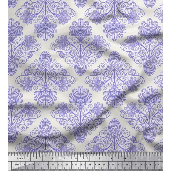 Soimoi Poly Georgette Fabric Swirls & Paisley Print Fabric by the Yard 42 Inch Wide