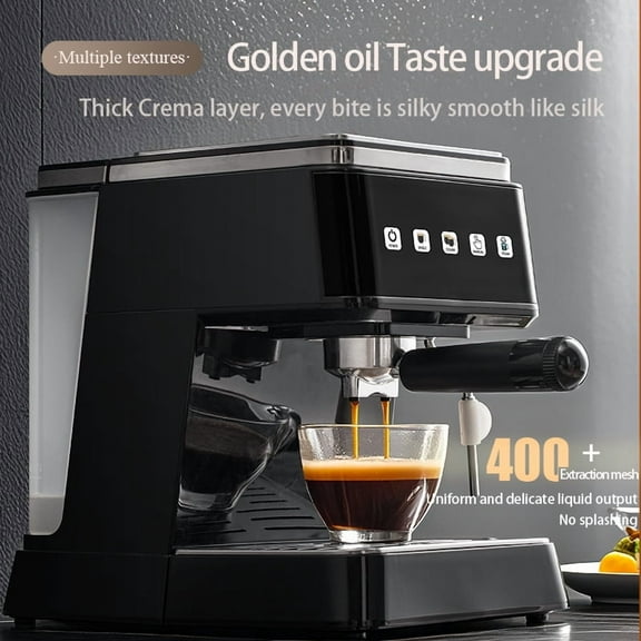 Coffee Machine 1.5L (50 oz) cappuccino/latte/macchiato coffee machine with hot water function and built-in milk frother