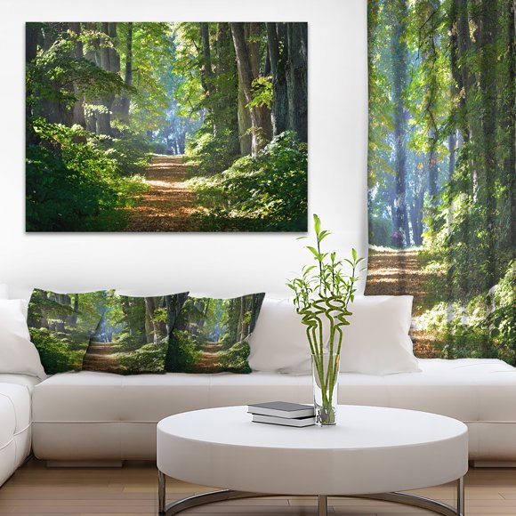 Bright Green Forest in Morning - Landscape Photography Canvas Print