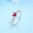 thumbnail image 4 of TNOBHG Red Heart Ring Women's Heart Rhinestone Hollow Out Electroplated Wedding Ring Red Heart Jewelry for Engagement Anniversary Valentine's Day, 4 of 8