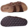 thumbnail image 5 of Smile Popcorn Women's Cork Footbed Sandals, Comfortable Arch Support Slip-On Slide Sandals for Summer with Adjustable Buckle, Brown, 5 of 7