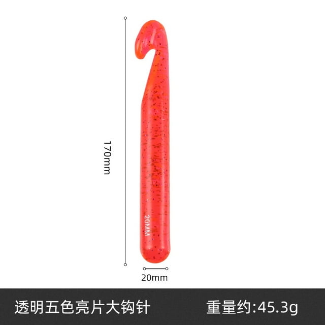 New color plastic transparent sequin crystal crochet hook 12 15 18 20 wool knitting tools
