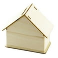 thumbnail image 3 of MasteelfCA 4 Set Wooden House Storage Box DIY Painting Blank Wood Holder Money Candy Container Desktop Home Box (Wood Color), 3 of 8