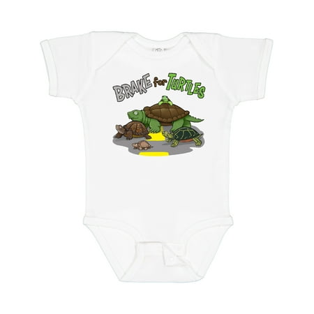 

Inktastic Brake for Turtles- Turtle Crossing Boys or Girls Baby Bodysuit