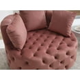 thumbnail image 7 of Modern Barrel Chair, Round Oversized Barrel Chairs, Sofa Lounge Accent Chair, Velvet Leisure Sofa Chair, Comfy Leisure Chair with 3 Pillows for Living Room Bedroom Hotel Office, Pink, 7 of 7