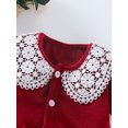 thumbnail image 4 of Seyurigaoka Toddler Girl A-line Dress Casual Lace Patchwork Long Sleeves Princess Party Dress for 3-24M Newborn Baby Kids, 4 of 8