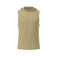 thumbnail image 5 of FSYBOA Boys Athletic Tank Tops, Sleeveless Running Casual Hooded Kids Summer Tops Khaki Size 12-13 T, 5 of 6