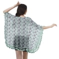 thumbnail image 4 of Moomaya Cache-Maillots pour Femmes Imprimé Kimono Manches à Franges Boléro, 4 of 5