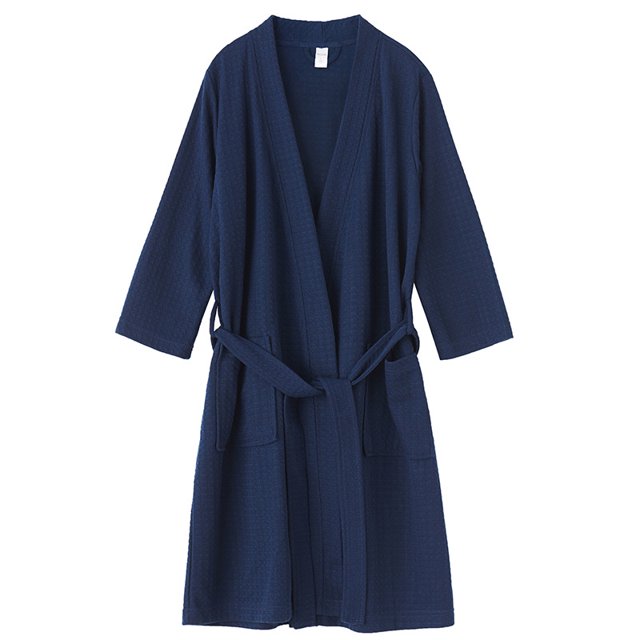 Cotton Waffle Robe,Couples Robes Long Kimono Bathrobe,Loungewear Dressing Gown Hotel Robe with Pockets