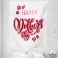 thumbnail image 1 of Saying Tapestry, Happy Mothers Day Greeting Text in Pink and Red Shades with Rose Blooms, Fabric Wall Hanging Decor for Bedroom Living Room Dorm, 5 Sizes, Pale Pink Ruby White, by Ambesonne, 1 of 1