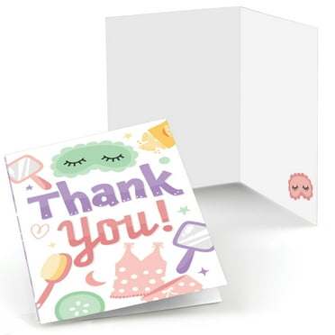 Big Dot of Happiness Pajama Slumber Party - Girls Sleepover Birthday Party Thank You Cards (8 count)