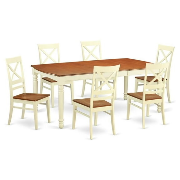 Atlin Designs 7-piece Dining Table and Chairs in Buttermilk/Cherry
