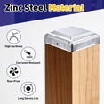 thumbnail image 3 of Uxcell 8 Pack Fence Post Cap Fit 2" x 2" OD Pipe, Galvanized Steel Deck Post Cover Square Decking Caps for Mailbox Outdoor Chain Link Wood/Metal Fence Deck Railing, Silver, 3 of 6