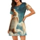 thumbnail image 1 of Easygdp Starry Sky Cloud Cute Rabbit Camisón de manga corta para mujer, informal, estampado, 1 of 6