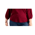 thumbnail image 3 of Style & Co. Womens Puff Sleeve Basic T-Shirt, Red, Plus Size, 0X, 3 of 3