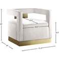 thumbnail image 6 of Pemberly Row Modern 18.5"H Velvet Accent Chair in Cream and Gold, 6 of 10