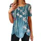thumbnail image 2 of Moda Casual Sexy Impreso Posición Imprimir Irregular Dobladillo Botón Manga corta Camiseta Top Blusa Pompotops hfajkhk140358, 2 of 5
