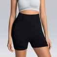 thumbnail image 4 of Women's High Waisted Yoga Shorts, Tummy Control Booty Lifting Workout Shorts, Compression Running Gym Shorts for Women, Athletic Fitness Shorts Black M, 4 of 9