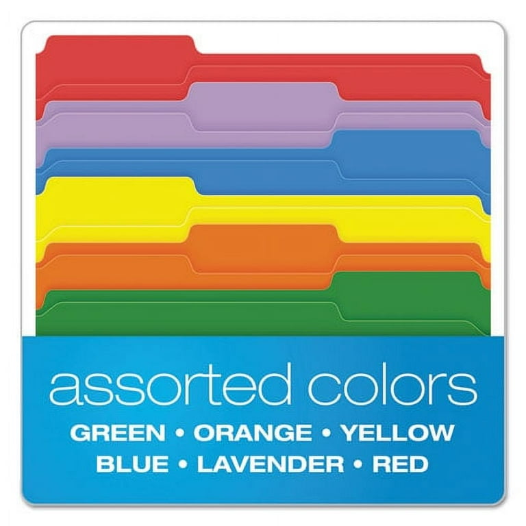 Double-Ply Reinforced Top Tab Colored File Folders, 1/3-Cut Tabs: Assorted, Letter Size, 0.75 Double-Ply Reinforced Top Tab Colored File Folders, 1/3-Cut Tabs: Assorted, Letter Size, 0.75