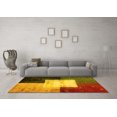 thumbnail image 3 of Ahgly Company Machine Washable Indoor Rectangle Abstract Yellow Contemporary Area Rugs, 2' x 5', 3 of 4