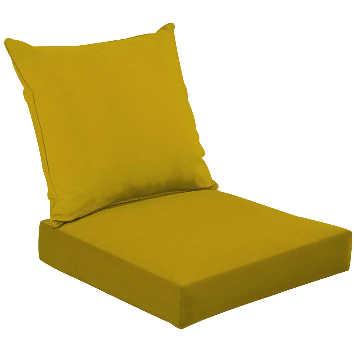 2Piece Deep Seating Cushion Set Plain Burnt Yellow solid color Outdoor