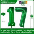 thumbnail image 2 of Dark Green 17 Number Balloons, 40 Inch Giant Number 17 Balloons Foil Mylar Helium Dark Green Number Balloons for 17th Birthday Party Supplies Anniversary Event Celebration Decorations, 2 of 4
