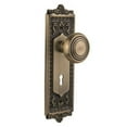 thumbnail image 5 of Nostalgic Warehouse Eaddec_Dp_Kh Vintage Art Deco Solid Brass Dummy Door Knob Set - Brass, 5 of 6