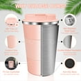 thumbnail image 4 of JOUALY Coffee Tumbler with Lid, 13Floz Leakproof Coffee Mug, Stainless Steel Vacuum Thermal Thermos, Travel Insulated Tumbler Reusable Coffee Cup for Men and Women Hot & Iced Drinks, 4 of 7