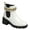 White-03, variant on Chunky Heel Lug Sole Double Pocket Moto Chic Platform Combat Boot Amulet Lace Up Bootie (7, Brown-08)