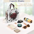 thumbnail image 4 of Corduroy Tote Bag for Women Shoulder Handbags Fashion Ladies Purses Satchel Messenger Bags Black Butterflies and Red Roses S, 4 of 8