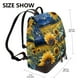 thumbnail image 2 of Easygdp Starry Sky Sunflower Mochila de Cuero para Mujeres, Bolso de Hombro, Bolsos de Mano de Moda para Trabajo y Viajes, 2 of 4