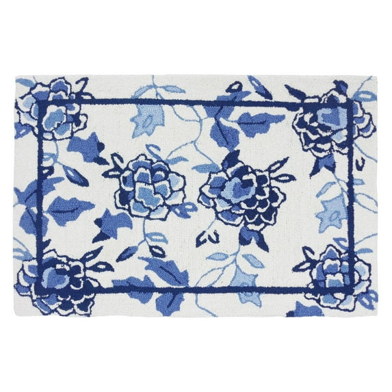Homefires Blue Floral Indoor Accent Rug