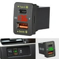 thumbnail image 5 of Quick Charge Port Type-C PD Port USB Port Digital Voltmeter Car Charger Charger DC 12V-24V Q C3.0 33*23mm 36W ABS, 5 of 11