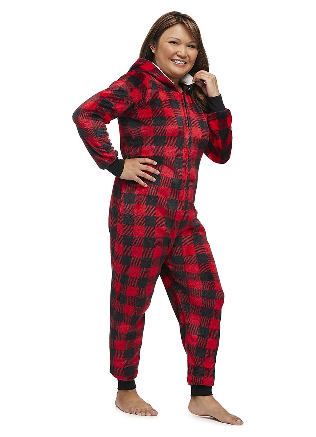 Jolly Jammies Buffalo Plaid Matching Family Christmas Union Suit Pajama Set
